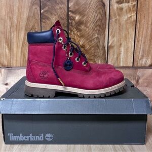 Timberland Red and Navy Boots